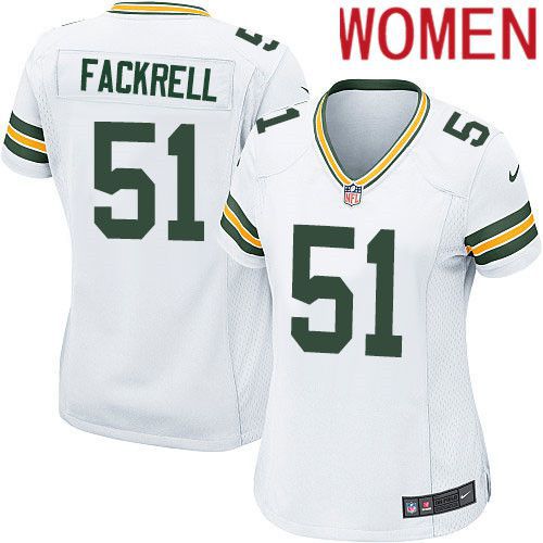 Women Green Bay Packers #51 Kyler Fackrell White Nike Game NFL Jersey->women nfl jersey->Women Jersey